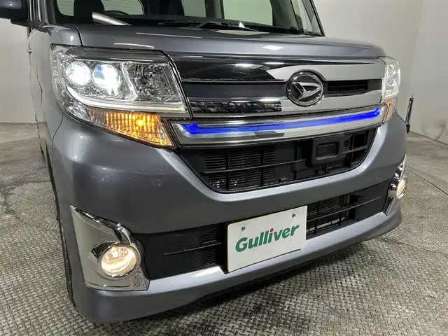 ダイハツ タント カスタム RS トップED SA 大阪府 2014(平26)年 1.6万km タングステングレーM 純正8incナビ(フルセグ/DVD再生/Bluetooth) バックカメラ ETC 両側パワースライドドア 衝突軽減 アイドリングストップ オートライト ハーフレザー ドラレコ スマートキー
