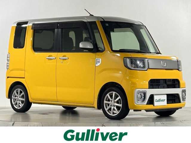 ダイハツ ウェイク L ファインセレクション SA 佐賀県 2016(平28)年 12.2万km フェスタイエロー/パールホワイト2トーン 純正７インチナビ/フルセグTV/Bluetooth/衝突被害軽減ブレーキ/バックカメラ/片側パワースライドドア/純正14インチアルミホイール/フロアマット/純正ドアバイザー/ベンチシート/スペアキー/オートライト/横滑り防止装置/盗難防止装置