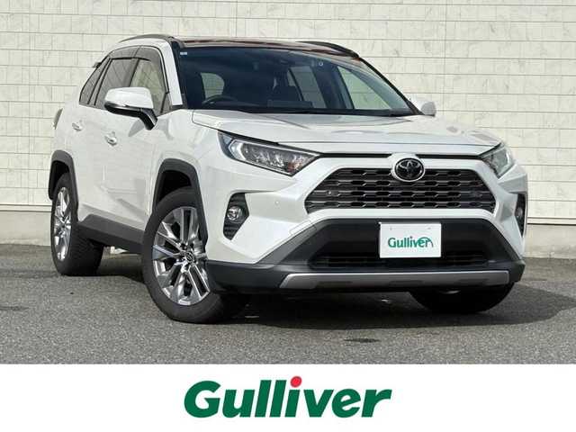 トヨタ ＲＡＶ４ G Zパッケージ 山口県 2020(令2)年 5.4万km ホワイトパールクリスタルシャイン ワンオーナー/大型サンルーフ/黒レザーシート/前席シートヒーター/パワーシート/パワーバックドア/社外9型ナビ フルセグTV CD DVD BT/バックカメラ/デジタルインナーミラー/スマートキー2個/衝突被害軽減ブレーキ/レーダークルーズコントロール/レーンアシスト/オートマチックハイビーム/ブラインドスポットモニタ/LEDオートヘッドライト/フォグライト/ビルトインETC/前後ドラレコ/ステアリングリモコン/19インチアルミホイール/W サイド カーテン ニー エアバッグ/保証書　取説 ナビ取説/禁煙車