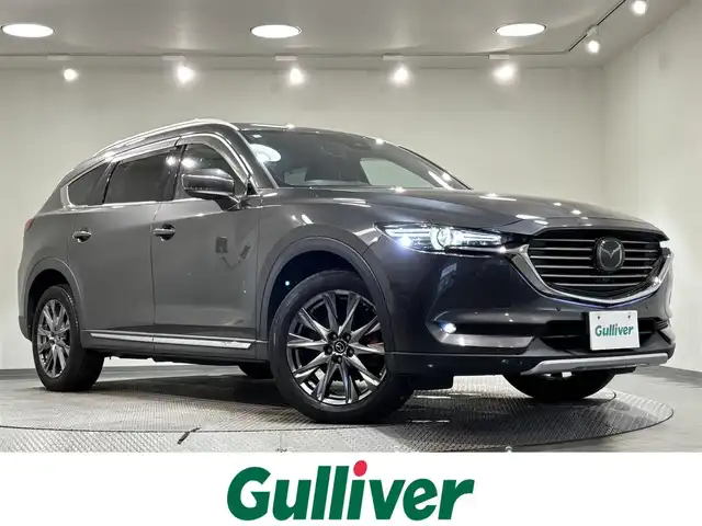 マツダ ＣＸ－８ XD Lパッケージ 愛知県 2019(平31)年 2.5万km マシーングレープレミアムM 純正１０．２５インチナビ　/（Bluetooth/FM/AM/フルセグTV/SD/AppleCarPlay/AndroidAuto/AYX/CD・DVD再生）/BOSEサウンド/３６０°ビューモニター　/衝突軽減ブレーキ　/レーダークルーズコントロール　/ＣＤ／ＤＶＤ再生　/シートヒーター　/電動バックドア　/ドライブレコーダー　/ＬＥＤヘッドライト/LEDフォグランプ/ETC/前席パワーシート（D席メモリー機能付）/ステアリングヒーター/ブラインドスポットモニター/クリアランスソナー/ヘッドアップディスプレイ/レーンキープアシスト/純正フロアマット/純正19インチAW/後席サンシェード/ISOFIX