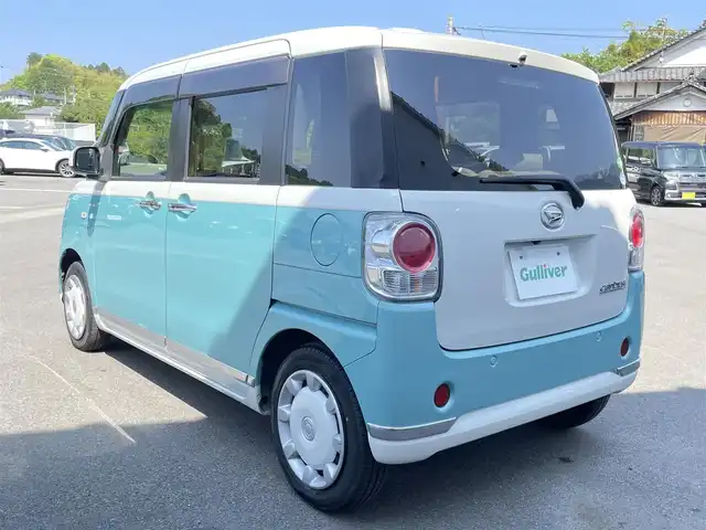 ダイハツ ムーヴ キャンバス X メイクアップ リミテッド SAⅢ 愛媛県 2018(平30)年 6.5万km パールホワイトⅢ/ファインミントメタリック 2トーン 社外SDナビ/AM/FM/CD/DVD/BT/フルセグTV/全周囲カメラ　/両側電動スライド　/スマートアシスト　/全周囲ドラレコ　/ETC　/衝突被害軽減装置　/ヘッドライトレベライザー　/アイドリングストップ/純正ホイールキャップ/フォグランプ/現状サマー(鉄)(155/65/R14)