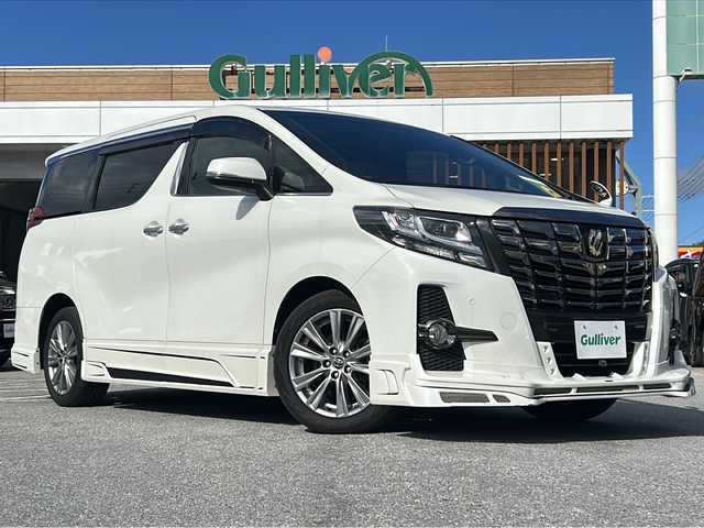 トヨタ アルファード S Aパッケージ タイプブラック 沖縄県 2017(平29)年 8万km ホワイトパールクリスタルシャイン アルパインナビ・TV・Bluetooth・CD・DVD/両側パワースライドドア/ETC/バックカメラ/クルーズコントロール/オートライト/衝突軽減システム/電子サイドブレーキ/オートホールド/ウッドコンビステアリング/LEDヘッドライト