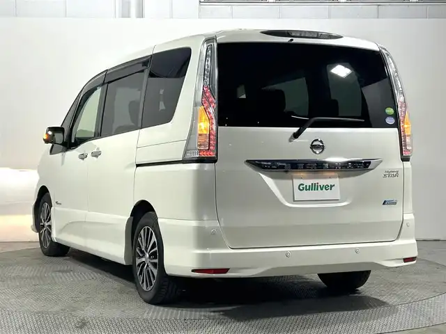 日産 セレナ HWS S HV Vセレ +SeftyⅡ 大阪府 2015(平27)年 4.1万km ブリリアントホワイトパール 社外ナビ(地デジ/CD再生) 衝突軽減 両側パワースライドドア 全方位カメラ ETC クルコン クリアランスソナー オートライト リアオートエアコン スマートキー プッシュスタート 電格ミラー ABS