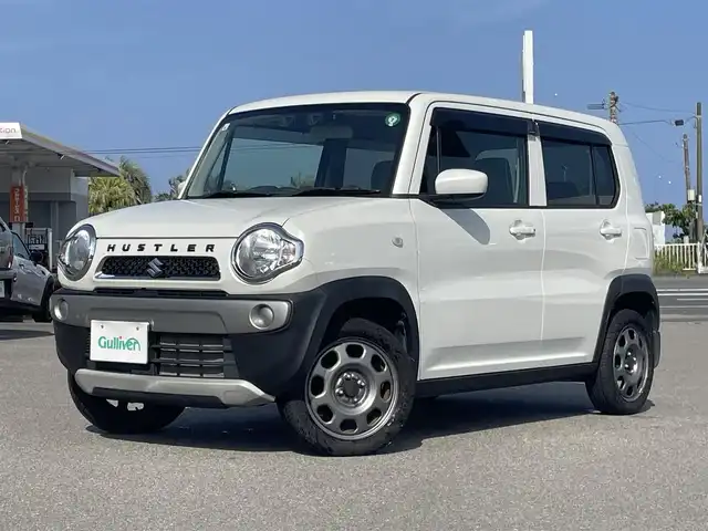 スズキ ハスラー G 宮崎県 2019(令1)年 4万km ピュアホワイトP ワンオーナー/社外オーディオ/　AM FM BT/運転席助手席シートヒーター/スマートキー/プッシュスタート/オートエアコン/盗難防止装置/取説/保証書