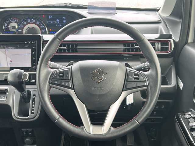 スズキ ワゴンＲ スティングレー HYBRID T 富山県 2017(平29)年 5.1万km ピュアホワイトP ４ＷＤ　/純正ナビ　/全方位カメラ　/衝突被害軽減ブレーキ　/クルーズコントロール　/シートヒーター（Ｄ／Ｎ）　/スペアキー　/ＨＵＤ　/ＵＳＢ入力端子　/ＬＥＤヘッドライト　/純正ドラレコ　/純正ビルトインＥＴＣ/取扱説明書/保証書/ナビ取扱説明書