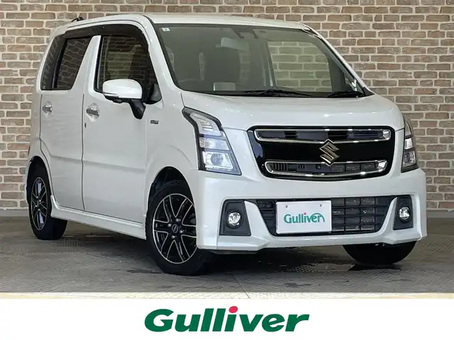 スズキ ワゴンＲ スティングレー HYBRID T 岩手県 2017(平29)年 5.1万km ピュアホワイトP ４ＷＤ　/純正ナビ　/全方位カメラ　/衝突被害軽減ブレーキ　/クルーズコントロール　/シートヒーター（Ｄ／Ｎ）　/スペアキー　/ＨＵＤ　/ＵＳＢ入力端子　/ＬＥＤヘッドライト　/純正ドラレコ　/純正ビルトインＥＴＣ/取扱説明書/保証書/ナビ取扱説明書