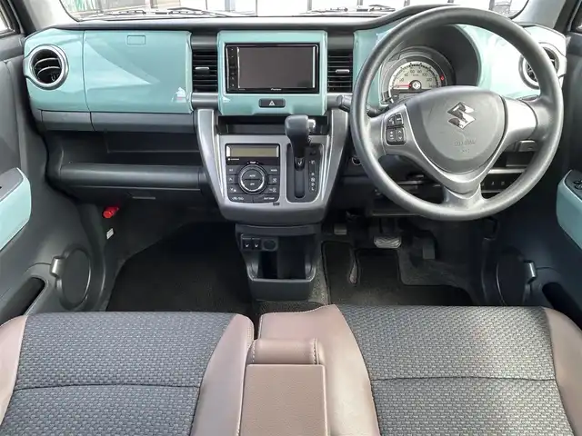 スズキ ハスラー タフワイルド 大阪府 2018(平30)年 1.5万km オフブルーメタリック/ブラック 2トーン 純正ナビ　/  BT/USB/AUX/CD/DVD/ワンオーナー　/バックカメラ　/ＬＥＤ　/前席シートヒーター　/純正フロアマット　/ハーフレザーシート　/アイドリングストップ　/衝突軽減システム