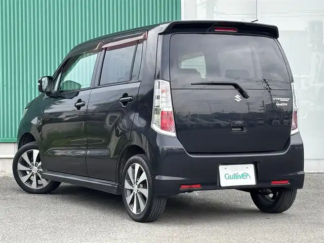 スズキ ワゴンＲ スティングレー リミテッドⅡ 福岡県 2012(平24)年 10.2万km ブルーイッシュブラックパール3 純正7型ナビ(フルセグTV、BT、CD、SDミュージックサーバー)/KENWOODスピーカー/純正アルミホイール/LEDオートライト/レザーシートカバー/ターボ/社外フロアマット/スマートキー/プッシュスタート