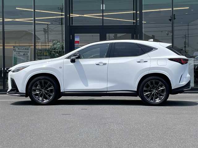 レクサス ＮＸ 350h Fスポーツ 茨城県 2021(令3)年 1.3万km ホワイトノーヴァガラスフレーク 純正ナビ/【AM・FM・TV・BT・USB】/サンルーフ/パワーシート/シートメモリ/シートヒーター/エアシート/ステアリングヒーター/HUD/BSM/電動リアゲート/パドルシフト/ブレーキホールド/100V電源/レーダークルコン/ETC2.0/前方ドラレコ/Bカメラ/左サイドカメラ/前後コーナーセンサー/ルーフレール