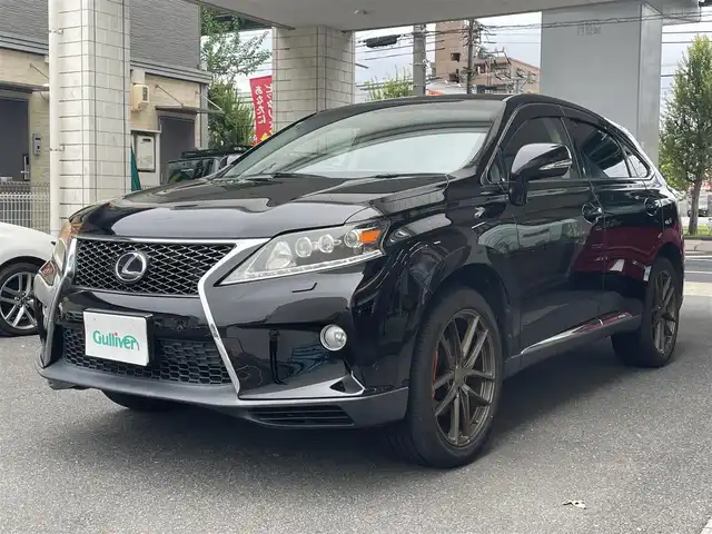レクサス ＲＸ 450h バージョンL 愛知県 2012(平24)年 11.1万km ブラック ムーンルーフ〈MOP〉/ブラックレザーシート/純正HDDナビゲーションシステム/DVD／Bluetooth／地デジTV/マークレビンソンプレミアムサウンドシステム/リアシートエンターテイメントシステム〈MOP〉/純正フロントエアロバンパー〈MOP〉/クリアランスソナー〈MOP〉/バックカメラ/前席メモリ付パワーシート/前席シートヒーター＆ベンチレーション/ウッドコンビステアリング/純正LEDヘッドライト/クルーズコントロール/ビルトインETC/エンジンスターター＆カードキー有/社外20インチ鍛造AW/〈BRIDGESTONE PRODRIVE〉