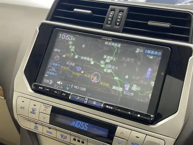 トヨタ ランドクルーザー プラド TX Lパッケージ マットブラED 滋賀県 2022(令4)年 3.3万km ブラック 純正９インチナビ/バックカメラ/サンルーフ/レーダークルーズコントロール/前後ドライブレコーダー/コーナーセンサー/パワーシート/ETC/MTモード付AT/電動格納サードシート/本革シート/シートヒーター/ベンチレーション/ルーフレール/オートライト/オートハイビーム/LEDヘッドライト