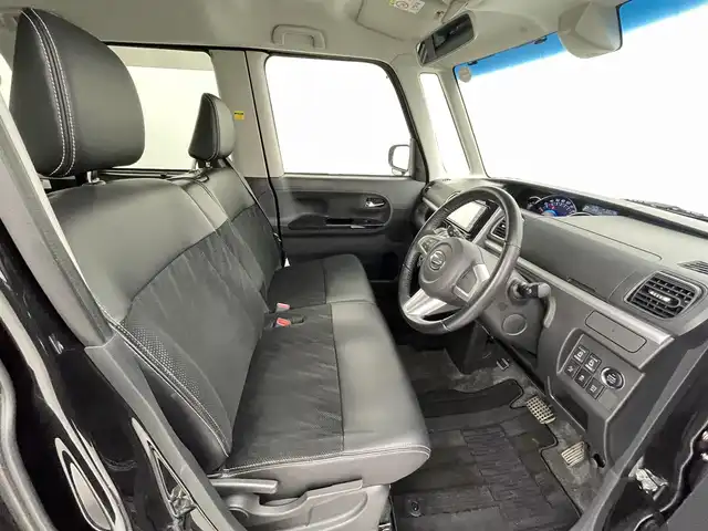 ダイハツ タント カスタム RS トップED SAⅡ 熊本県 2016(平28)年 6万km ブラックマイカメタリック 社外ナビCN-RC03WD（ＣＤ・ＤＶＤ・フルセグ・BT・ＳＤ・ｉｐｏｄ）バックカメラ　/両側パワースライドドア　/衝突軽減ブレーキ/横滑り防止/アイドリングストップ/ドアバイザー/ハーフレザーシート　/純正フロアマット　/オートライト　/ＬＥＤヘッドライト　/フォグランプ　/スマートキー/プッシュスタート