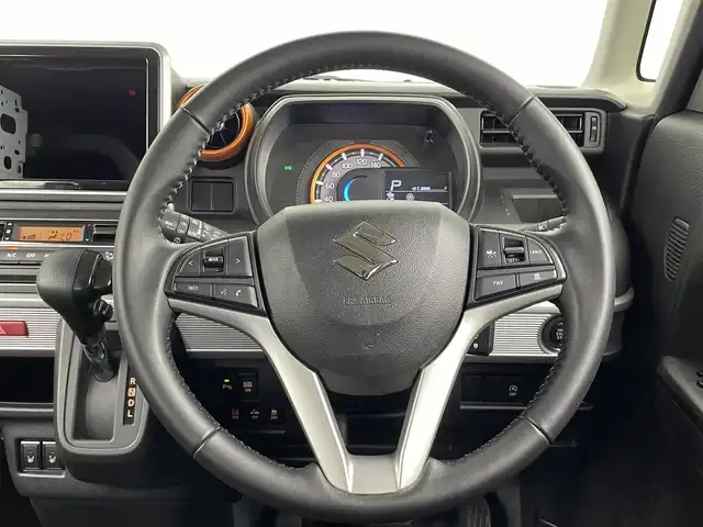 スズキ スペーシア ギア HYBRID XZ 大分県 2021(令3)年 6.7万km ブルーイッシュブラックパール3 デュアルセンサーブレーキサポート/レーンキープアシスト/アイドリングストップ/プッシュスタート/スマートキー/両側パワースライドドア/前席シートヒーター/オートライト/LEDヘッドライト/リアサーキュレーター/リアドアサンシェード/シートバックテーブル/純正フロアマット/保証書・取扱説明書