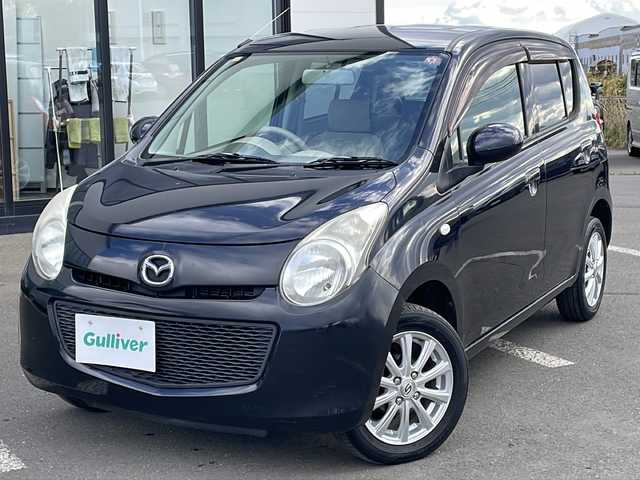 マツダ キャロル GS 4 道東・釧路十勝 2011(平23)年 10.3万km ブルーイッシュブラックパール3 ・ワンオーナー/・4WD/・社外SDナビ/【CD/DVD.ワンセグ】/・バックカメラ/・社外エンジンスターター/・運転席のみシートヒーター/・ハロゲンライト/・ヘッドライトレベライザー/・電格ミラー/・ドアバイザー/・スマートキー