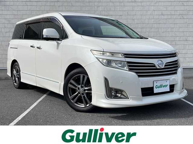 日産 エルグランド 250HWS アーバンクロム 栃木県 2012(平24)年 8万km ブリリアントホワイトパール 純正ＨＤＤナビ/・CD AM FM/・TV ワンセグ/・アラウンドビューモニター/両側パワースライドドア/エンジンスターター/スマートスペアキー/ETC/リアサンシェード/純正18インチアルミホイール/ＬＥＤヘッドライト/サイドエアバック/ハーフレザーシート