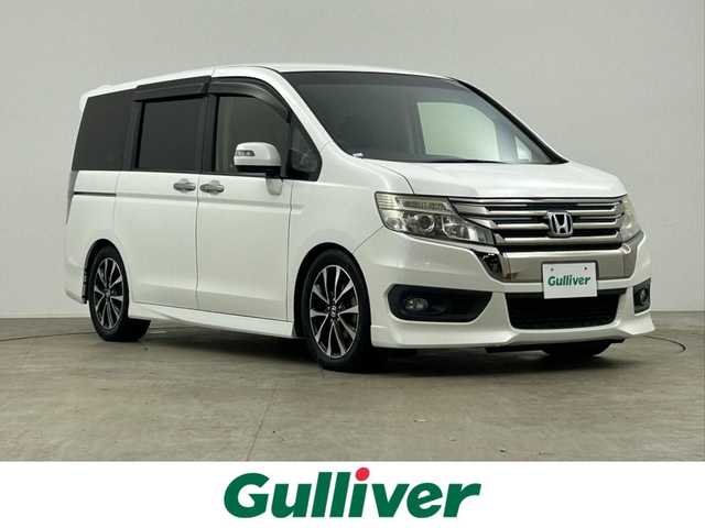 ホンダ ステップワゴン スパーダ Z クールスピリット 千葉県 2014(平26)年 7.4万km ホワイトオーキッドパール 禁煙車/両側電動ドア/クルーズコントロール/社外7インチメモリナビ/・型番：MDV-Z701/・CD/DVD/Bluetooth/フルセグTV/・バックカメラ/・ビルトインETC/革巻きステアリング/・ステアリングスイッチ/・パドルシフト/左右独立エアコン/純正フロアマット/純正１７インチAW/オートライト/・キセノンヘッドライト/・フォグランプ