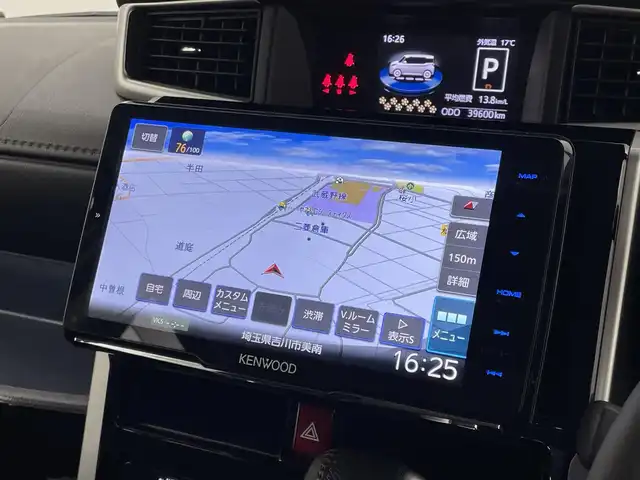 トヨタ ルーミー カスタムG－T 埼玉県 2021(令3)年 4万km パールホワイトⅢ スマートアシスト　社外９インチナビ　バックカメラ　ビルトインＥＴＣ　レーダークルーズコントロール　ミラー一体型ドラレコ　シートヒーター　ＨＤＭＩ　純正アルミホイール　オートハイビーム　ＬＥＤ　地デジ