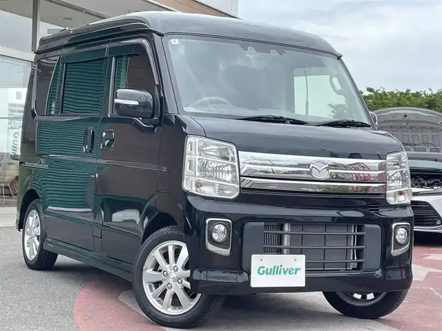 マツダ スクラム ワゴン PZターボ スペシャルパッケージ 香川県 2022(令4)年 0.9万km ブルーイッシュブラックパール3 4WD車/両側パワースライドドア/ハイルーフ/オートステップ/シートヒーター/革調シートカバー/キセノンヘッドライト/衝突被害軽減ブレーキ/レーンキープ/ETC