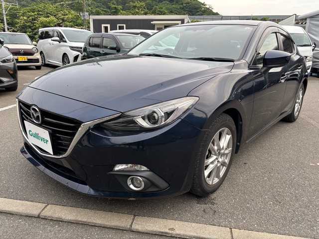 マツダ アクセラ スポーツ 15S 福岡県 2014(平26)年 7.6万km ディープクリスタルブルーマイカ 純正ナビ/（AM/FM/Bluetooth/ワンセグTV）/横滑り防止/ハンズフリー/オートライト/フォグランプ/ETC/ドライブレコーダー/純正アルミホイール/純正フロアマット/プッシュスタート/電格ミラー/保証書/取扱説明書