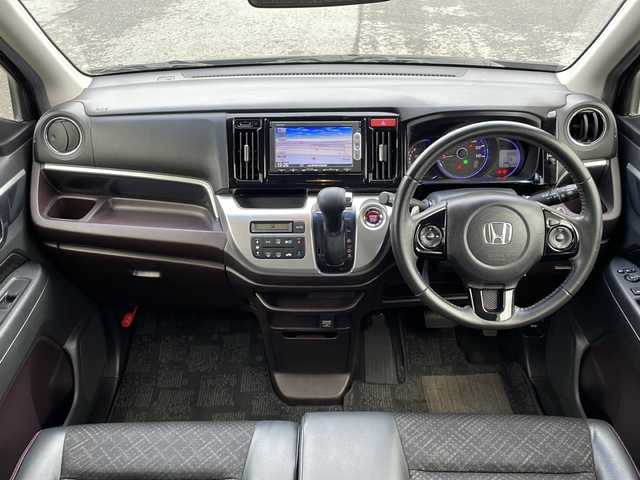 ホンダ Ｎ ＷＧＮ カスタム G ターボパッケージ 山口県 2014(平26)年 8.2万km スマートブラック 純正SDナビ　【VXM-145VSi】/・Bluetooth接続/・DVD再生機能有/・ワンセグTV/バックカメラ/シティブレーキアクティブシステム/クルーズコントロール/パドルシフト/フロアマット/ハーフレザーシート/スマートキー/プッシュスタート/純正15インチアルミホイール/ドアバイザー/ウィンカーミラー/横滑り防止装置/取扱説明書/保証書