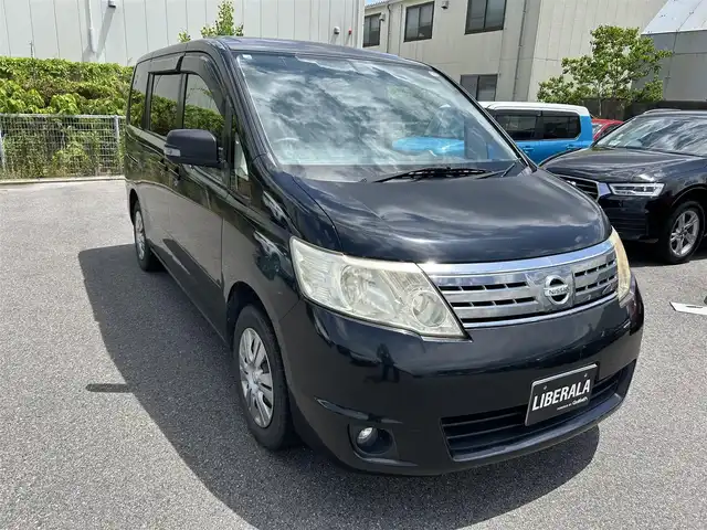 日産 セレナ 20S 滋賀県 2008(平20)年 15.1万km 黒 ・DVD再生機能付きカロッツェリア製ナビ/・フリップダウンリヤモニター/・サマータイヤ付き純正アルミホイール/・プラズマクラスター付空気清浄機