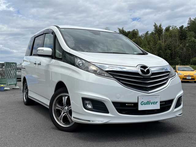 マツダ ビアンテ グランツ スカイアクティブ 奈良県 2013(平25)年 11.1万km クリスタルホワイトパールマイカ 両側パワースライドドア/社外ナビ(フルセグTV/CD/DVD/AM・FM/BT/iPod)/ALPAINEフリップダウンモニター/バックカメラ/サイドカメラ/ビルトインETC/パドルシフト/アイドリングストップ機能/衝突回避・被害軽減ブレーキ/低速衝突軽減ブレーキ/純正フロアマット/ドアバイザー/社外17インチアルミホイール/フォグランプ/スペアキー