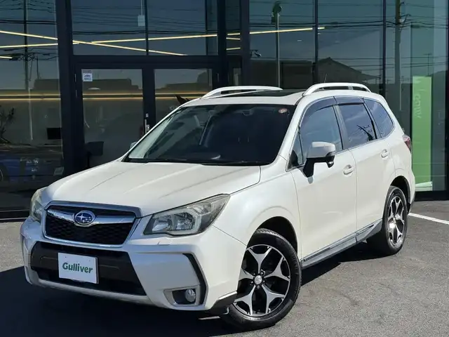 スバル フォレスター 2．0XT アイサイト 栃木県 2014(平26)年 11万km サテンホワイトパール 車検期限令和9年6月23日まで/サンルーフ/社外ナビ/Bluetoothオーディオ/DVD再生機能/フルセグTV走行中視聴可能/バックカメラ/アイサイト/レーダークルーズコントロール/パワーバックドア/ハーフレザーシート/パワーシート/シートヒーター/純正18インチAW/スマートキー×2