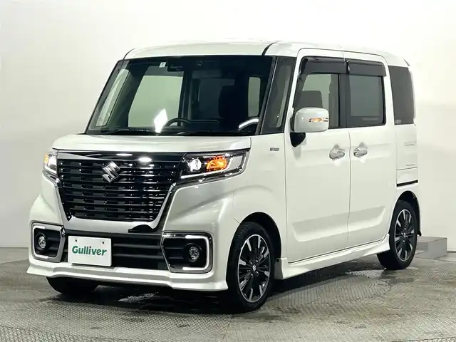 スズキ スペーシア カスタム HYBRID XS 大阪府 2018(平30)年 6.2万km ピュアホワイトP 社外ナビＴＶ　衝突軽減　両側パワスラ　ＥＴＣ　シートヒーター　クリアランスソナー　レーンアシスト　アイドリングストップ　オートライト　ＬＥＤヘッドライト　スマートキー　オートエアコン　フォグランプ