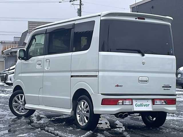 スズキ エブリィ ワゴン PZターボ 道北・旭川 2017(平29)年 5.5万km パールホワイト /4WD//禁煙車//純正ナビ BT/USB/CD/DVD/AUX/フルセグ//片側パワースライドドア//横滑り防止//衝突軽減ブレーキ//誤発進抑制//運転席シートヒーター//オートライト//HIDヘッドライト//フォグランプ//オートエアコン//ETC//ドライブレコーダー//ドアバイザー//ステアリングスイッチ//スペアキー//パワーウィンドウ