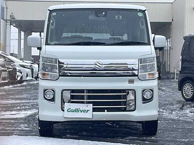 スズキ エブリィ ワゴン PZターボ 道北・旭川 2017(平29)年 5.5万km パールホワイト /4WD//禁煙車//純正ナビ BT/USB/CD/DVD/AUX/フルセグ//片側パワースライドドア//横滑り防止//衝突軽減ブレーキ//誤発進抑制//運転席シートヒーター//オートライト//HIDヘッドライト//フォグランプ//オートエアコン//ETC//ドライブレコーダー//ドアバイザー//ステアリングスイッチ//スペアキー//パワーウィンドウ