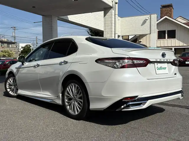 トヨタ カムリ G レザーパッケージ 愛知県 2017(平29)年 8.9万km プラチナホワイトパールマイカ ワンオーナー　フルモデリスタスポイラー　メーカーナビ　フルセグＴＶ　Ｂｌｕｅｔｏｏｔｈ　ＵＳＢ接続　バックカメラ　ビルトインＥＴＣ２．０　ドライブレコーダー　レーダークルーズ　ＬＫＡ　ＢＳＭ　シートヒータ