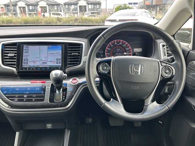 ホンダ オデッセイ アブソルート 三重県 2014(平26)年 10.3万km プレミアムヴィーナスブラックP ワンオーナー/クルーズコントロール/Gathersナビ（VXM-145VFEI）/Bluetooth/CD/DVD/FM/AM/片側パワースライドドア/バックカメラ/ETC/ハーフレザーシート/純正17インチアルミホイール/保証書/取扱説明書/スペアキー