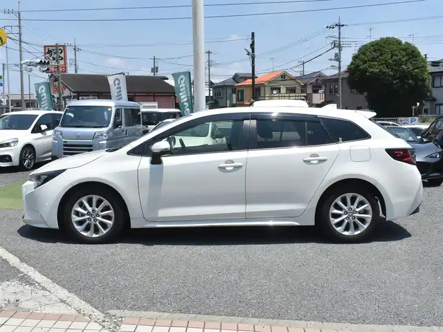 トヨタ カローラツーリング ハイブリッド S 神奈川県 2021(令3)年 1.8万km ホワイトパールクリスタルシャイン ワンオーナー/純正メモリナビ/フルセグテレビ/バックカメラ/アダプティブクルーズ/プッシュスタート/スマートキー/ETC2.0/LEDヘッドライト/スペアスマートキー/保証書/取説/ナビ説/記録(R.4.5.6)