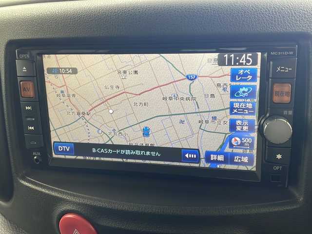 日産 キューブ 15X Vセレクション 岐阜県 2011(平23)年 13.4万km ビターショコラ 純正ナビ（MC311D-W）/Bluetooth/フルセグTVCD/DVD/AM/FM/SD/AUX/USB/ハロゲンライト/フォグランプ/オートライト/ECOMODE/スマートキー/プッシュスタート/純正フロアマット/純正ドアバイザー