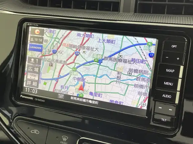 トヨタ アクア S 群馬県 2020(令2)年 4.5万km ブラックマイカ 社外７インチナビ　バックカメラ　ＬＥＤライト　ヘッドライトレベライザー　ステアリングリモコン　スマートキー　プッシュスタート　ドライブレコーダー　ＥＴＣ　電動格納ミラー　横滑り防止装置　禁煙車