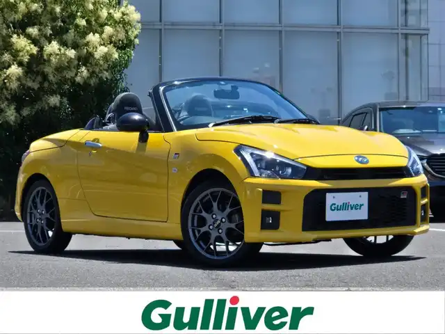 ダイハツ コペン GRスポーツ 鹿児島県 2021(令3)年 2.7万km ジョーヌイエロー ワンオーナー　/ターボ車　/ＥＴＣ　/ＧＲ専用ＢＢＳアルミホイール（１６インチ）　/社外ＳＤナビ（ＣＮ－ＲＥ０７ＷＤ）　/Ｂｌｕｅｔｏｏｔｈオーディオ　/ＧＲ専用ＦｕｎｃｔｉｏｎａｌＭＡＴＲＩＸグリル　/パドルシフト/ＭＴモード付きＡＴ/D+N席シートヒーター/GR専用RECAROシート/横滑り防止装置/LEDヘッドライト/アイドリングストップ/プッシュスタート/スマートキー