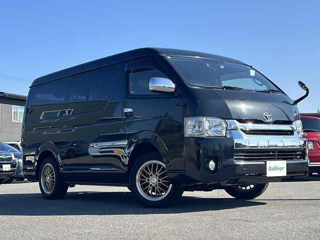 トヨタ ハイエース GL 山形県 2015(平27)年 8.8万km ブラックマイカ AS成約済み車両につき落札不可/純正ナビ/キャンピング使用（二段ベット）/プッシュスタート/オートライト/盗難防止装置/オートライト/レザーシート/パワステ/パワスラ/パワーウィンドウ/エアバック/バックカメラ