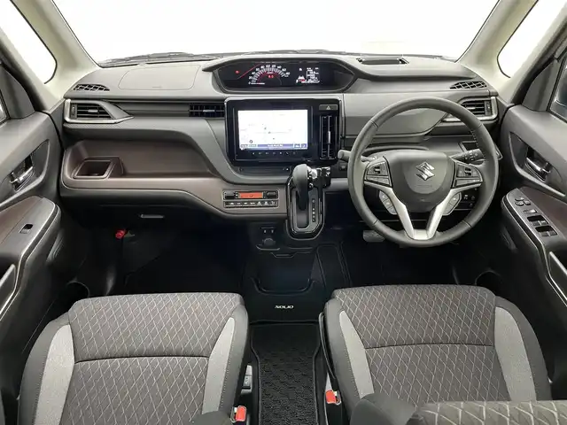 スズキ ソリオ バンディット HV MV 岡山県 2025(令7)年 0.3万km ピュアホワイトパール/ガンメタリック2トーン ワンオーナー　/純正9型ディスプレイオーディオ　/　「ナビ/BT/フルセグ/CD/DVD/Carplay」/全方位カメラ　/ブラインドスポットモニター/両側パワースライドドア/前席シートヒーター/レーダークルーズコントロール　/オートハイビーム/ＬＥＤヘッドライト　/ドライブレコーダー/衝突被害軽減システム/ヘッドアップディスプレイ/オートブレーキホールド/プッシュスタート/スマートキー×２/保証書/取扱説明書/ナビ取扱説明書