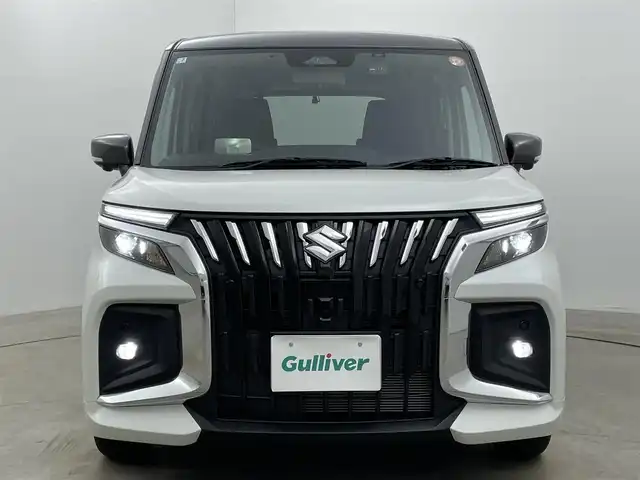 スズキ ソリオ バンディット HV MV 岡山県 2025(令7)年 0.3万km ピュアホワイトパール/ガンメタリック2トーン ワンオーナー　/純正9型ディスプレイオーディオ　/　「ナビ/BT/フルセグ/CD/DVD/Carplay」/全方位カメラ　/ブラインドスポットモニター/両側パワースライドドア/前席シートヒーター/レーダークルーズコントロール　/オートハイビーム/ＬＥＤヘッドライト　/ドライブレコーダー/衝突被害軽減システム/ヘッドアップディスプレイ/オートブレーキホールド/プッシュスタート/スマートキー×２/保証書/取扱説明書/ナビ取扱説明書