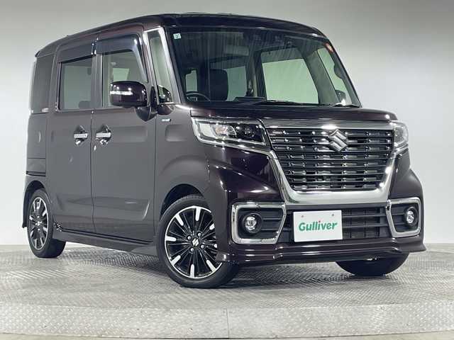 スズキ スペーシア 神奈川県 2021(令3)年 4.1万km ムーンライトバイオレットPM デュアルブレーキサポート/誤発進抑制機能(前後)/後退時ブレーキサポート/リアパーキングセンサー/車線逸脱警報機能/車線逸脱抑制機能/先行車発進お知らせ/標識認識機能/ヘッドアップディスプレイ/ふらつき警報/ハイビームアシスト/アダプティブクルーズコントロール/両側パワースライドドア/全方位モニター/純正８インチナビ(CN-RZ865)/CD/DVD/BT/DTV/USB/SD/ステアリングオーディオスイッチ/ハーフレザーシート/運転席シートヒーター/前後ドラレコ/純正15inアルミホイール/純正フロアマット/LEDヘッドライト/LEDフォグランプ/アイドリングストップ