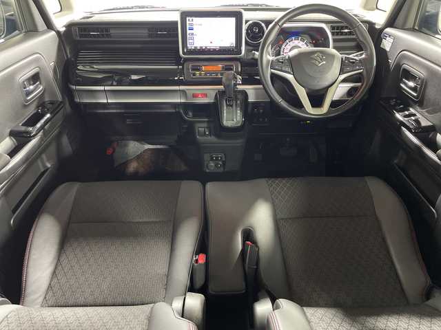 スズキ スペーシア 神奈川県 2021(令3)年 4.1万km ムーンライトバイオレットPM デュアルブレーキサポート/誤発進抑制機能(前後)/後退時ブレーキサポート/リアパーキングセンサー/車線逸脱警報機能/車線逸脱抑制機能/先行車発進お知らせ/標識認識機能/ヘッドアップディスプレイ/ふらつき警報/ハイビームアシスト/アダプティブクルーズコントロール/両側パワースライドドア/全方位モニター/純正８インチナビ(CN-RZ865)/CD/DVD/BT/DTV/USB/SD/ステアリングオーディオスイッチ/ハーフレザーシート/運転席シートヒーター/前後ドラレコ/純正15inアルミホイール/純正フロアマット/LEDヘッドライト/LEDフォグランプ/アイドリングストップ