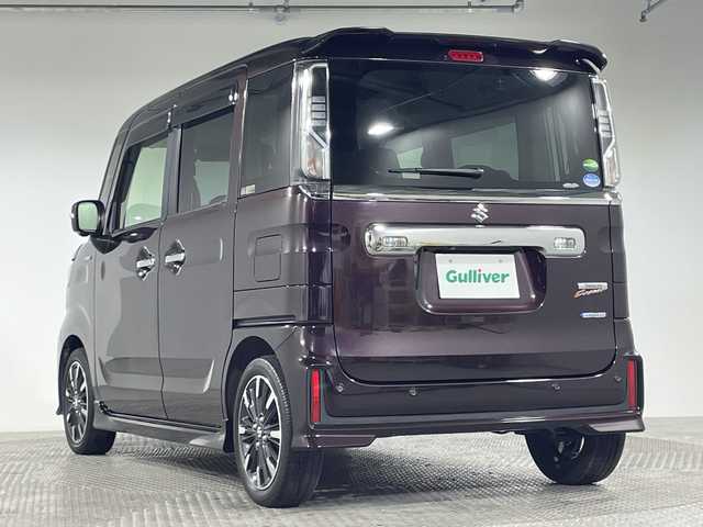 スズキ スペーシア 神奈川県 2021(令3)年 4.1万km ムーンライトバイオレットPM デュアルブレーキサポート/誤発進抑制機能(前後)/後退時ブレーキサポート/リアパーキングセンサー/車線逸脱警報機能/車線逸脱抑制機能/先行車発進お知らせ/標識認識機能/ヘッドアップディスプレイ/ふらつき警報/ハイビームアシスト/アダプティブクルーズコントロール/両側パワースライドドア/全方位モニター/純正８インチナビ(CN-RZ865)/CD/DVD/BT/DTV/USB/SD/ステアリングオーディオスイッチ/ハーフレザーシート/運転席シートヒーター/前後ドラレコ/純正15inアルミホイール/純正フロアマット/LEDヘッドライト/LEDフォグランプ/アイドリングストップ