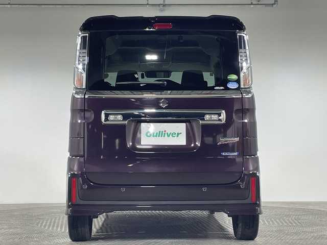 スズキ スペーシア 神奈川県 2021(令3)年 4.1万km ムーンライトバイオレットPM デュアルブレーキサポート/誤発進抑制機能(前後)/後退時ブレーキサポート/リアパーキングセンサー/車線逸脱警報機能/車線逸脱抑制機能/先行車発進お知らせ/標識認識機能/ヘッドアップディスプレイ/ふらつき警報/ハイビームアシスト/アダプティブクルーズコントロール/両側パワースライドドア/全方位モニター/純正８インチナビ(CN-RZ865)/CD/DVD/BT/DTV/USB/SD/ステアリングオーディオスイッチ/ハーフレザーシート/運転席シートヒーター/前後ドラレコ/純正15inアルミホイール/純正フロアマット/LEDヘッドライト/LEDフォグランプ/アイドリングストップ