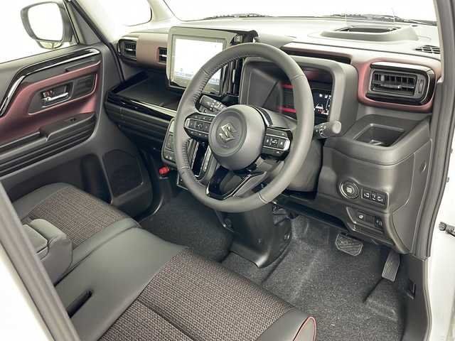 スズキ スペーシア カスタム HYBRID XS ターボ 道央・札幌 2024(令6)年 0.1万km未満 ピュアホワイトP ・4WD/・純正ディスプレイオーディオフルセグ&BT&AndroidAuto&AppleCarPlay/・両側パワースライドドア/・ヘッドアップディスプレイ/・デュアルセンサーブレーキサポート/・ふらつき警報/・車線逸脱抑制/・低車速支援/・クルーズコントロール/・標識認識機能/・全方位カメラ/・パドルシフト/・革巻きステアリング/・ステアリングスイッチ/・ステアリングヒーター/・ハーフレザーシート/・シートヒーター/・ミラーヒーター/・オートマチックハイビーム/・オートライト/・LEDヘッドライト/・LEDフォグ/・ヘッドライトレベライザー/・横滑り防止