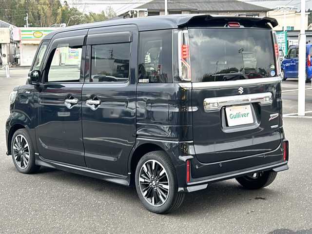 スズキ スペーシア カスタム HYBRID XS 鹿児島県 2020(令2)年 3万km ブルーイッシュブラックパール3 社外ナビ(CN-RE06WD)/FM　AM　CD　DVD　Bluetooth/ワンセグTV/両側パワースライドドア/追従式クルーズコントロール/プッシュスタート/バックカメラ/アイドリングストップ/オートライト/LEDヘッドライト/ABS/横滑り防止装置/衝突被害軽減ブレーキ/ベンチシート/フルフラットシート/ETC