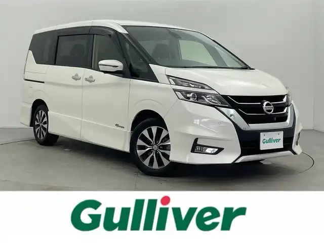 日産 セレナ ハイウェイスター Vセレクション 富山県 2018(平30)年 4.1万km ブリリアントホワイトパール 純正9インチナビ：MM518D-L/（AM/FM/CD/DVD/Bluetooth/AUX）/フルセグTV/全方位カメラ/衝突被害軽減システム/純正前方ドライブレコーダー/コーナーセンサー/両側パワースライドドア/左側ハンズフリーオートスライドドア/社外AW付スタッドレスタイヤ積込/パーキングブレーキサポート/ＵＳＢ/ETC/横滑り防止システム/アイドリングストップ/LEDヘッドライト/フォグランプ/オートライト/純正フロアマット/純正ドアバイザー/純正アルミホイール/スマートキー×2