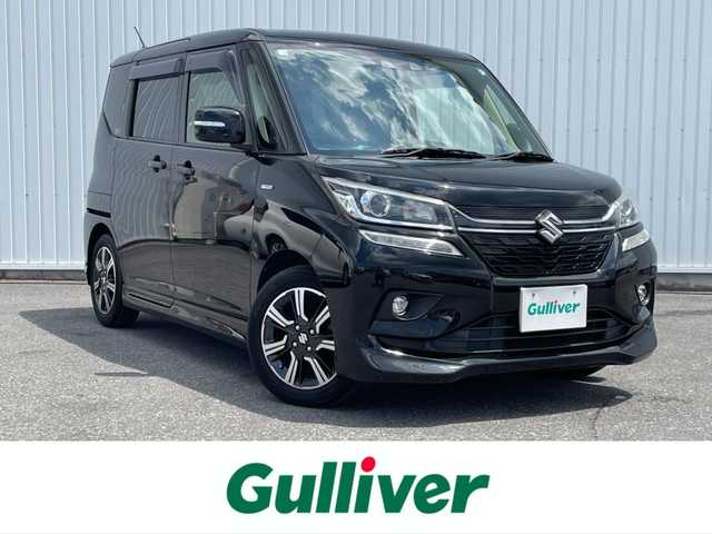 スズキ ソリオ バンディット HV MV 滋賀県 2018(平30)年 14.7万km スーパーブラックパール Panasonicナビ/(フルセグ/Bluetooth/CD/DVD)/衝突軽減ブレーキ/アダプティブクルーズコントロール/レーンキープアシスト/クリアランスソナー/片側パワースライドドア/パドルシフト/D席シートヒーター/電動格納ミラー/ETC