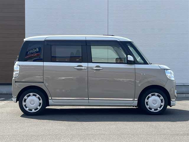 ダイハツ ムーヴ キャンバス X メイクアップ SA Ⅲ 秋田県 2018(平30)年 3.7万km パールホワイトⅢ/ナチュラルベージュマイカメタリック 2トーン 純正オーディオ（AM/FM/CD）/衝突軽減システム/４WD/スマートキー/アイドリングストップ/オートマチックハイビーム/コーナーセンサー/プッシュスタート/純正エンジンスターター/純正フロアマット/純正ドアバイザー/レベライザー/オートライト/オートエアコン/パワーステアリング/パワーウィンドウ/電動格納ミラー/横滑り防止/保証書/取扱説明書/記録簿