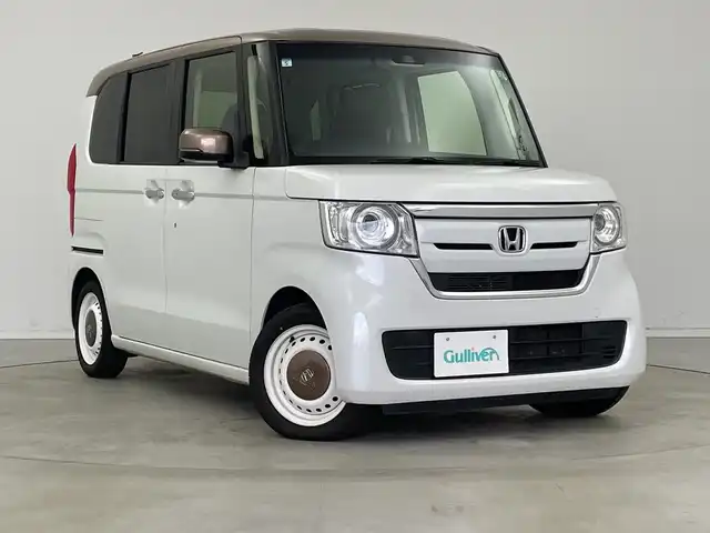 ホンダ Ｎ ＢＯＸ G･EX Hセンシング カッパーブラウンスタイル 新潟県 2019(令1)年 5.3万km パールⅡ ディーラー純正ナビ/　CD DVD BT フルセグTV/バックカメラ/両側パワースライドドア/衝突被害軽減装置/レーンキープアシスト/レーダークルーズコントロール/LEDヘッドライト/オートライト/ロールサンシェード/ISOFIX/ビルトインETC/横滑り防止装置/ステアリングスイッチ/プッシュスタート/スマートキー/充電ポート×２