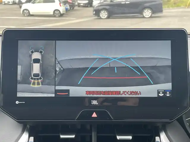 トヨタ ハリアー Z 愛媛県 2022(令4)年 3.8万km ホワイトパールクリスタルシャイン 純正12.3型ナビ　/AM/FM/BT/フルセグTV/全周囲カメラ　/JBLサウンド　/調光パノラマルーフ　/デジタルインナーミラー　/トヨタセーフティセンス　/レーダークルーズコントロール　/ブラインドスポットモニター/ＬＥＤヘッドライト　/電動リアゲート　/クリアランスソナー/電動パーキングブレーキ/電格ミラー/現状サマー(純正AW)(225/55/R19)